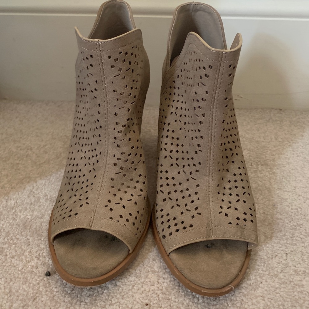open toe booties with heel